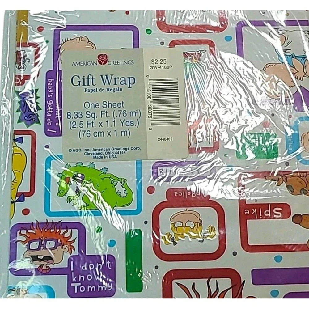 Vintage Nickelodeon Rugrats American Greetings Wrapping Paper‎ Gift Wrap NOS